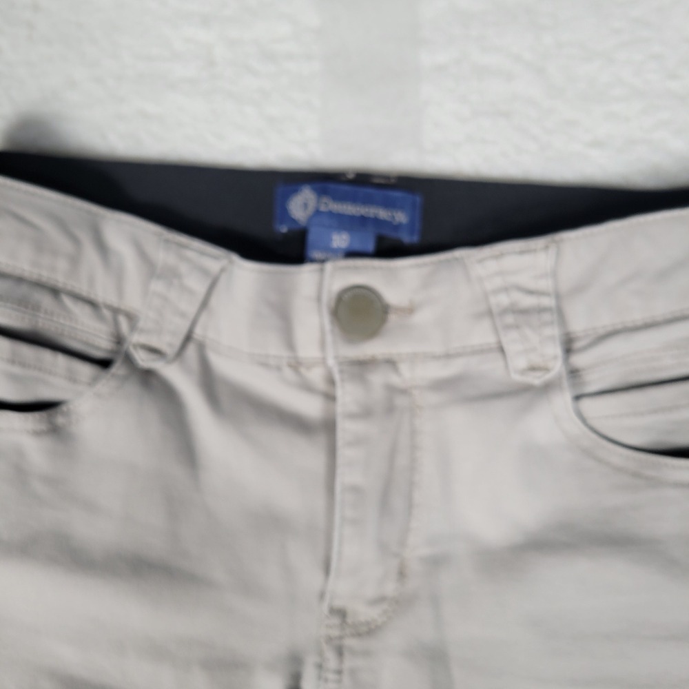 Democracy Absolution Skinny Pants Womens 10 Tan Khaki Stretch Mid Rise Chino